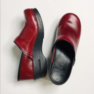 Dansko Professional Red Leather Clogs